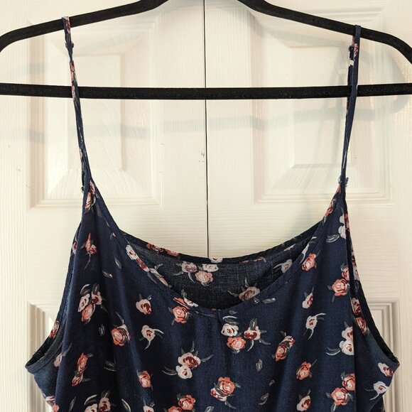 Blue, floral tank top XL - Picture 2 of 9